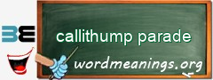 WordMeaning blackboard for callithump parade